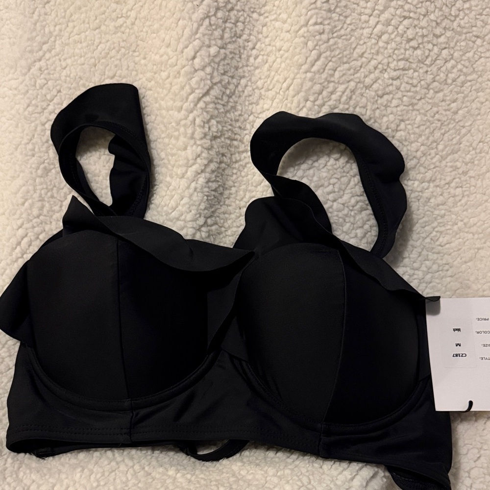 Unique Vintage Classic Black Bikini Top